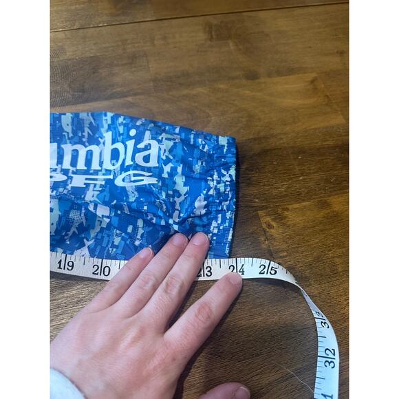 COLUMBIA BLUE WINDBREAKER MENS Large PFG ZIP UP JACKET PRINTED PATTERN GEOMETRIC - Picture 15 of 16